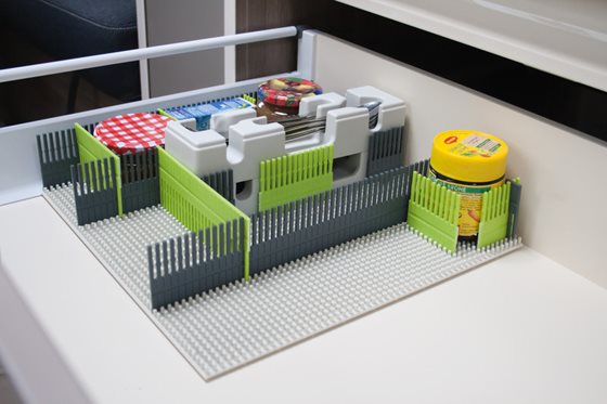 PURVARIO SYSTEM PŁYTA Z WYPUSTKAMI DO SZUFLAD 34x34x1,5 cm