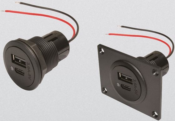 GNIAZDO ELEKT.WEWN. USB-C/USB-A 5V/3,6A 12/24V DC