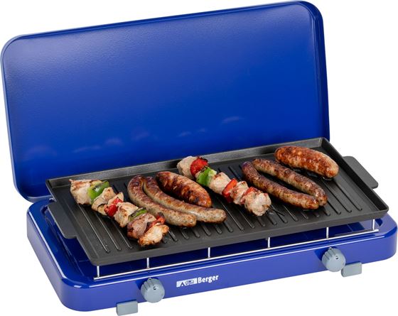 KUCHENKA GAZOWA BERGER 2 PALNIKI 50 mbar NIEBIESKA