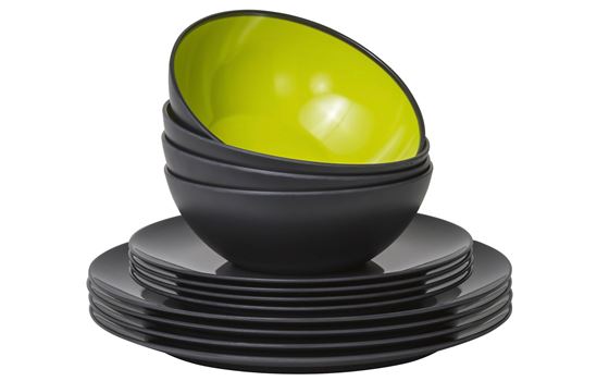 ZESTAW OBIADOWY GIMEX GREY LINE LIME 12 szt.