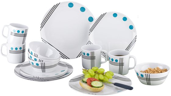 TALERZ BERGER DOTS NIEBIESKI OBIADOWY 25 cm