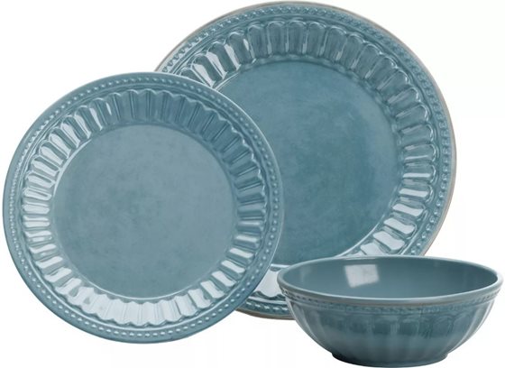 ZESTAW OBIADOWY FLAMEFIELD AMALFI VINTAGE BLUE 12 szt.