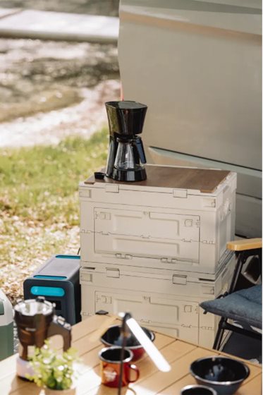 ORGANIZER BERGER CAMPER BOX XL PUDEŁKO Z POKRYWĄ SZARY 60L