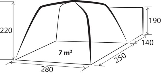 PRZEDSIONEK BRUNNER INDIPENDENCE TYLNY DO VANÓW h180-190 cm