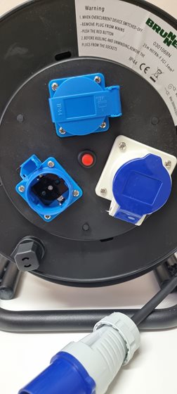 PRZEDŁUŻACZ CEE 25 m SCHUKOx2 3x1,5mm NA BĘBNIE BRUNNER