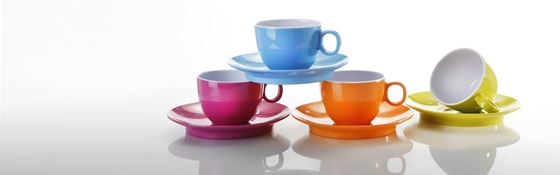 FILIŻANKA I SPODEK BRUNNER ESPRESSO RÓŻOWA 2 szt.