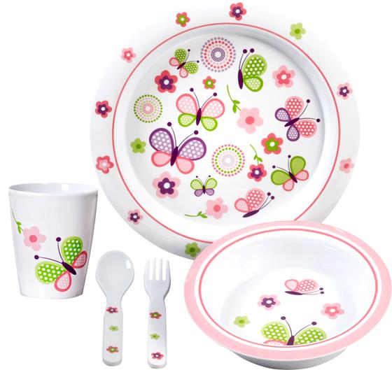 ZESTAW OBIADOWY DLA DZIECI BRUNNER BUTTERFLY KIDS GIRL 3+ 5 szt.