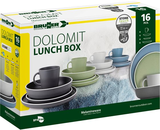 ZESTAW OBIADOWY BRUNNER DOLOMIT BLUE LUNCH BOX 16 szt.