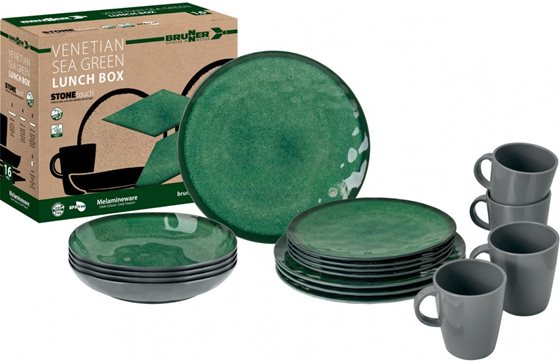 ZESTAW OBIADOWY BRUNNER SEA GREEN LUNCH BOX 16 szt.