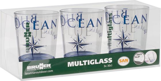 SZKLANKA BRUNNER BLUE OCEAN 300 ml 3 szt.