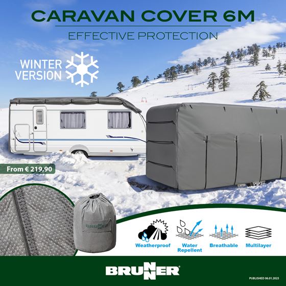 POKROWIEC NA PRZYCZEPĘ 600-650 cm ZIMOWY BRUNNER CARAVAN COVER