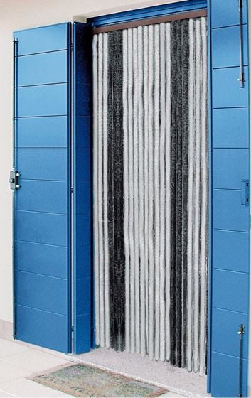ZASŁONA KOTKI 70x205 SZARO-CZARNE