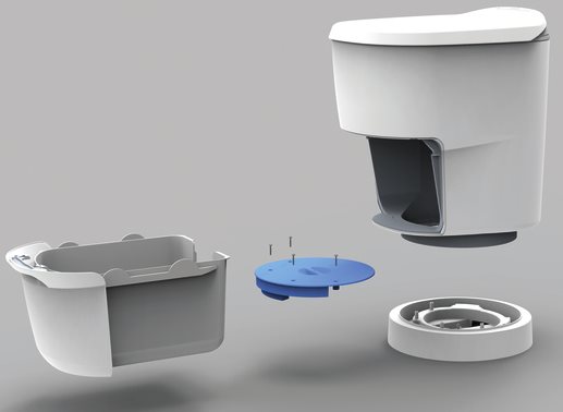TOALETA CLESANA C1 12V Z OKRĄGŁĄ PODSTAWĄ