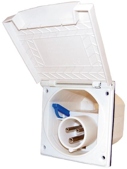 GNIAZDO ELEKTRYCZNE CEE 230V/16A BIAŁE ZEWNĘTRZNE