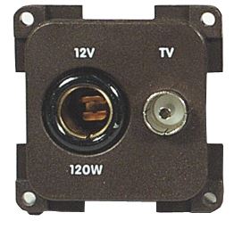 GNIAZDO ELEKTRYCZNE SYSTEM 10000 12V+TV BRĄZOWE