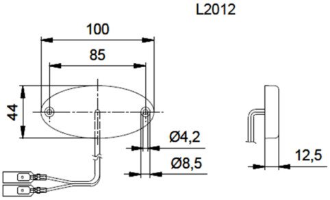 LAMPA OBRYSOWA LED 12V JOKON 100x44x12 mm