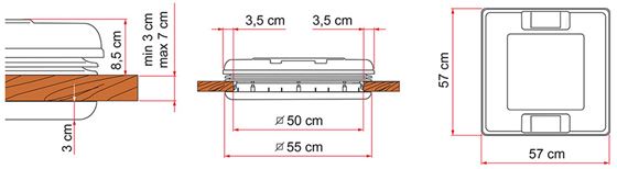 OKNO DACHOWE 50x50 FIAMMA VENT CRISTAL