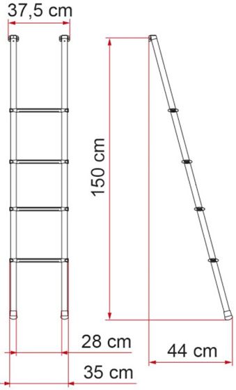 DRABINA DO ŁÓŻKA ALKOWY FIAMMA 150 cm