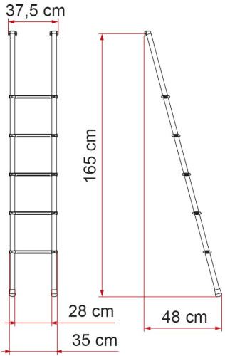 DRABINA DO ŁÓŻKA ALKOWY FIAMMA 170 cm