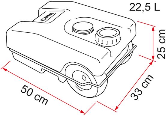 ZBIORNIK NA WODĘ 23L 25x33x50 cm FIAMMA ROLL-TANK 23W NA KÓŁKACH SZARY