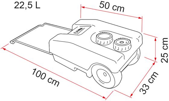 ZBIORNIK NA WODĘ 23L 25x33x50 cm FIAMMA ROLL-TANK 23F NA KÓŁKACH NIEBIESKI