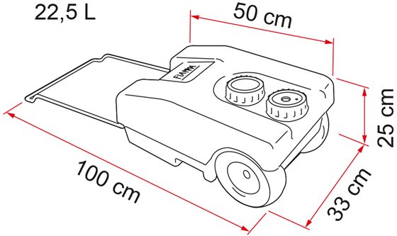 ZBIORNIK NA WODĘ 23L 25x33x50 cm FIAMMA ROLL-TANK 23F NA KÓŁKACH NIEBIESKI