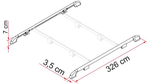 RELING DACHOWY FIAMMA ROOF RAIL 326 cm