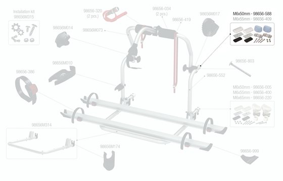 ZESTAW MONTAŻOWY BAGAŻNIKA FIAMMA PRO M6X50