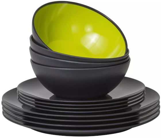 ZESTAW OBIADOWY GIMEX GREY LINE LIME 12 szt.