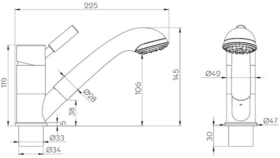KRAN BATERIA REICH TREND E 36 mm PRYSZNICOWA JULIA