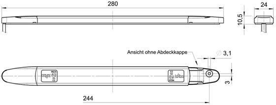 LAMPA TYŁ KAMPER ŚWIATŁO STOP ŚRODKOWE LED 280x24x11 mm