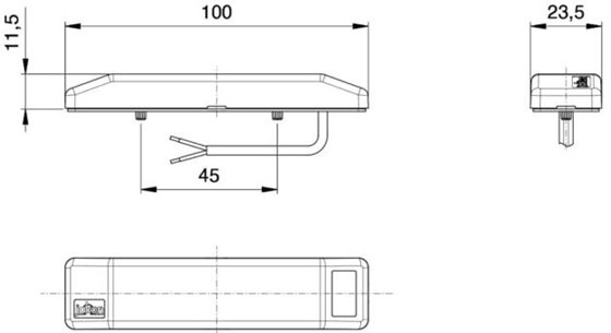 LAMPA OBRYSOWA 12V LED JOKON SMLR 2019 BOCZNA 100x23,5 mm ŻÓŁTA