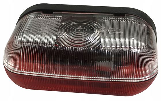 LAMPA OBRYSOWA 12V JOKON 90x40x40 mm CZERWONO-BIAŁA