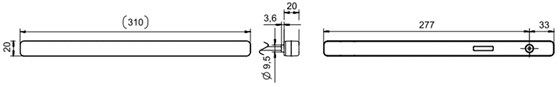 LAMPA TYŁ KAMPER ŚWIATŁO STOP ŚRODKOWE LED 310x20 mm