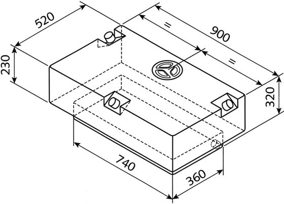 ZBIORNIK NA WODĘ 124L 23x52x90 cm EV-2201