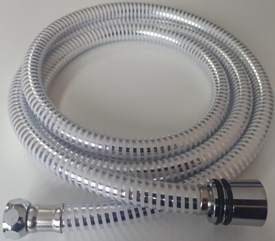 WĄŻ PRYSZNICOWY 160 cm 1/2"x 1/2" SREBRNY