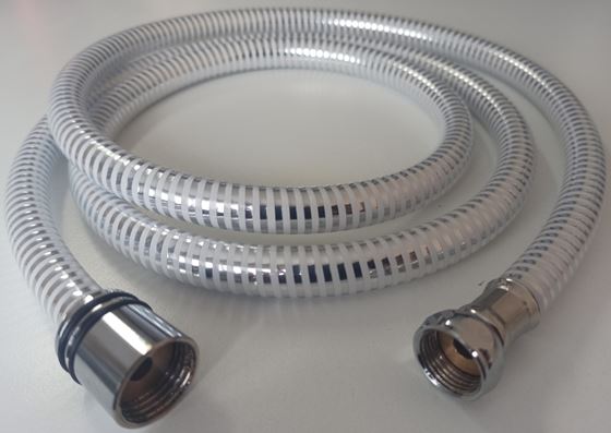 WĄŻ PRYSZNICOWY 160 cm 1/2"x 1/2" SREBRNY