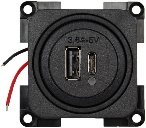 GNIAZDO ELEKT.WEWN. USB-C/USB-A 5V/3,6A 12/24V DC PRESTO 10000 CZARNE