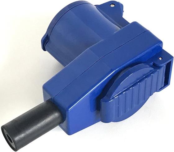 WTYCZKA CEE SCHUKO 230V 16A KĄTOWA ŻEŃSKA Z KLAPKĄ