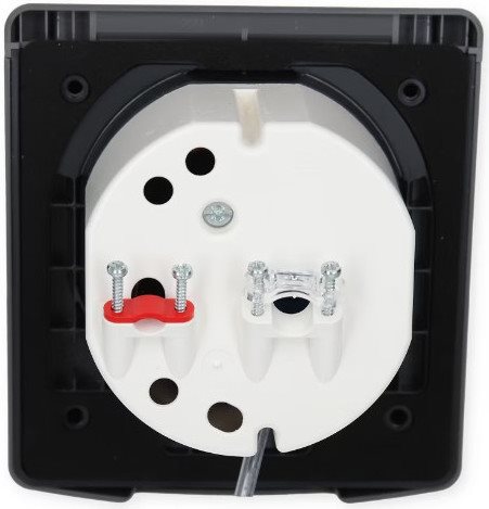 GNIAZDO ELEKTRYCZNE 230V/12V/TV/SAT MAGNETYCZNE CIEMNY SZARY ZEWNĘTRZNE