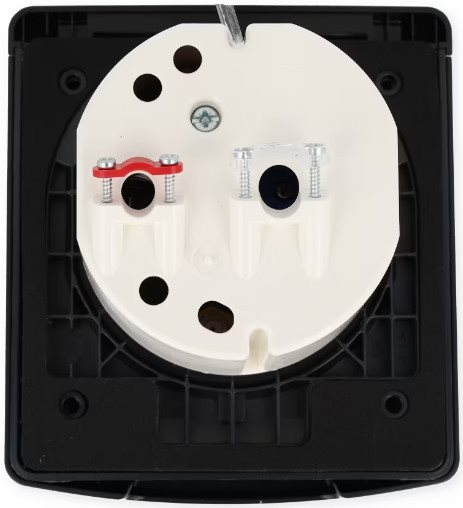 GNIAZDO ELEKTRYCZNE 230V/12V/TV/SAT MAGNETYCZNE CZARNE ZEWNĘTRZNE