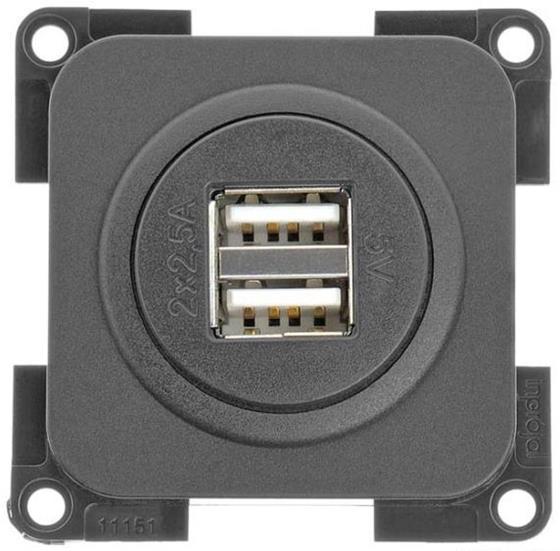 GNIAZDO ELEKT.WEWN. USB 5V/2X2,5A PRESTO 10000 SZARE