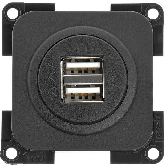 GNIAZDO ELEKTETCZNE SYSTEM 10000 USB 5V/2X2.5A CZARNE