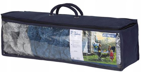 ZASŁONA KOTKI 56x205 SZARO-NIEBIESKA