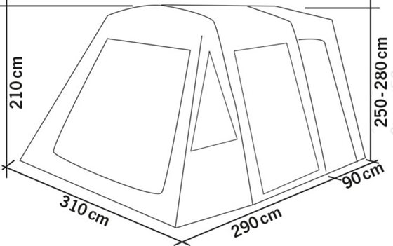 PRZEDSIONEK REIMO TENT TOUR BREEZE AIR L h250-280 cm