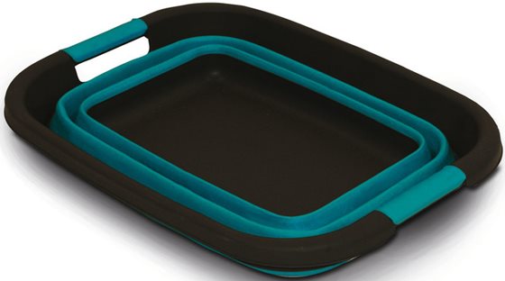 MISKA CAMP4 SKŁADANA SILIKON CZARNO-NIEBIESKA 49x38x7/26 cm