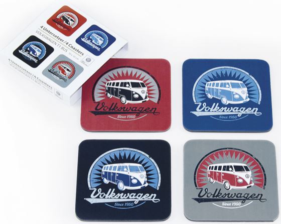 VW COLLECTION BULLI PODKŁADKI VINTAGE POD KUBEK 4SZT.