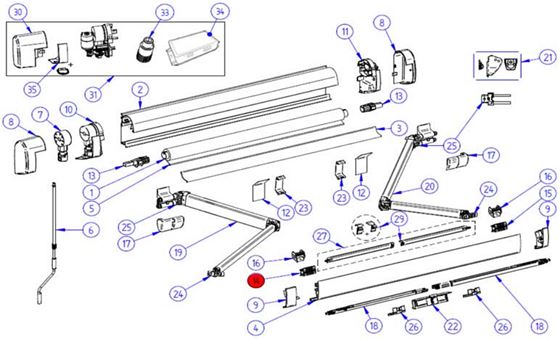 RAMIĘ MARKIZY THULE 5200 CZĘŚĆ 1500603074