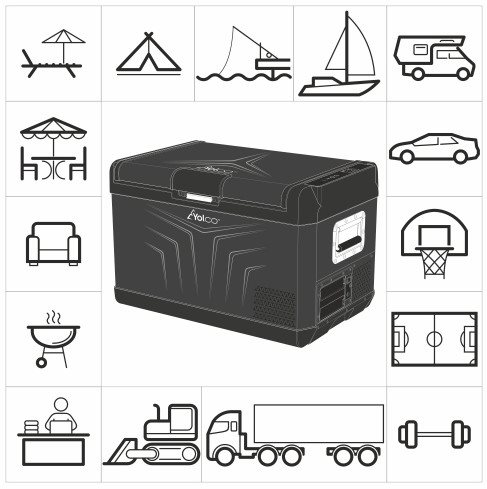 LODÓWKA KOMPRESOROWA YOLCO GCX37 BLACK 37L 12/24V