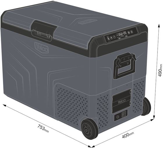 LODÓWKA KOMPRESOROWA YOLCO TCX50 CARBON 50L 12/24V +20/-20C
